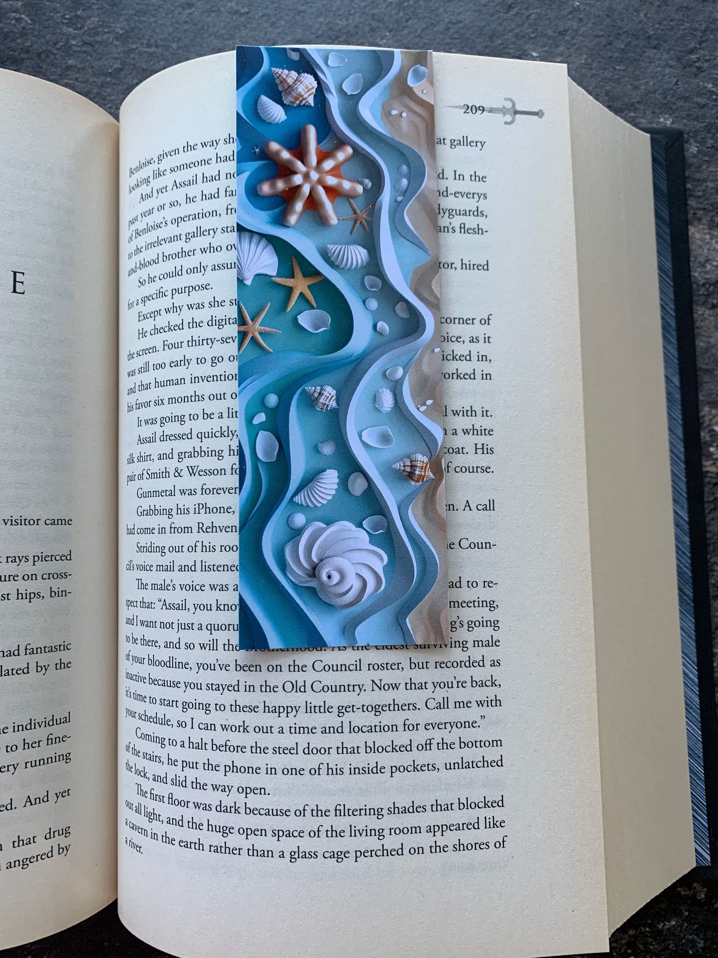 Art Deco Beach Bookmark Set or Individual